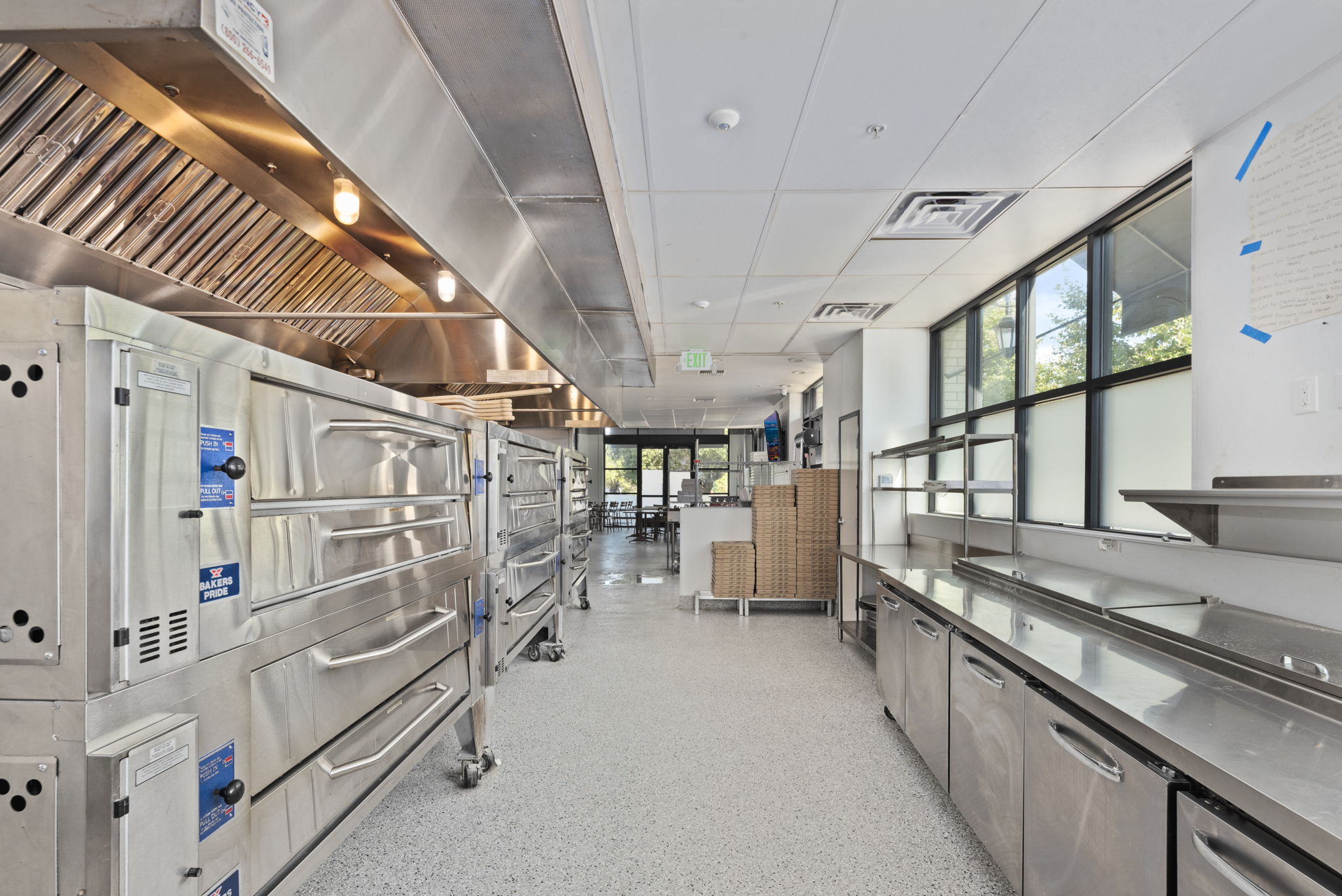 Commercial Pizza Ovens and Prep Area